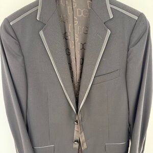 Dolce & Gabbana Black Martini Wool/Sheepskin Blazer